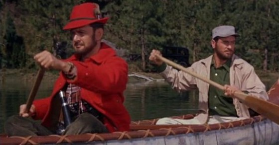 Peter and Jerry canoeing in Canada