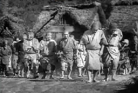 The distraught villagers head for Granddad...