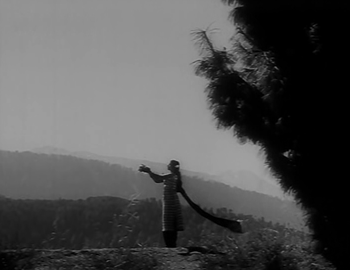 A woman on the horizon