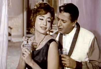 Pran with Helen in Gumnaam