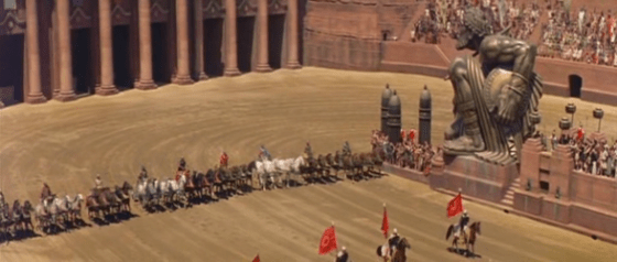 The chariot race scene in Ben Hur