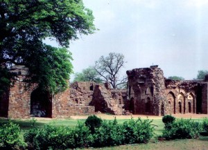 Part of the ruins at Firoz Shah Kotla, from where material was obtained for use in the Red Fort.