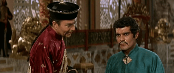Omar Sharif and James Mason in Genghis Khan