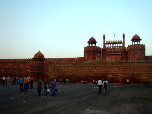 Looking towards the Lahore Darwaza of the Red Fort.
