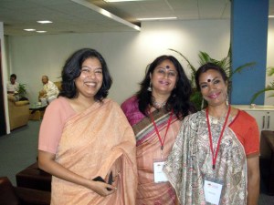 With Shikha Malaviya and Vibha Rani - and Gulzar in the background