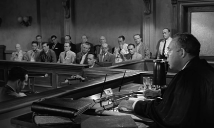 In the courtroom - judge and jury