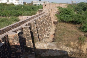 A view of Satpula, showing the piers which held the wooden sluice gates.