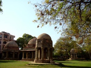 At the Hauz Khas madarsa: tombs of old teachers, also possibly used as small halls for discussions.