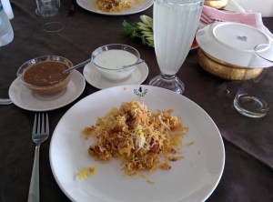 Biryani, mirchi ka salan and raita at 4 Seasons.