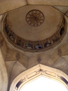 Looking up at the ceiling of the Charminar.