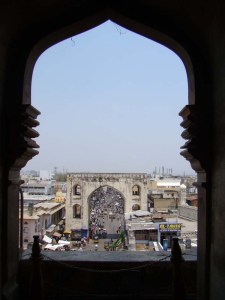 Looking out from the Charminar.