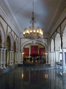 At the Textile Gallery, Chowmahalla Palace.