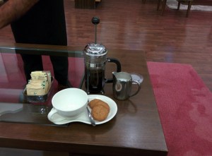 Ethiopian Sidamo coffee at the Tea Lounge.