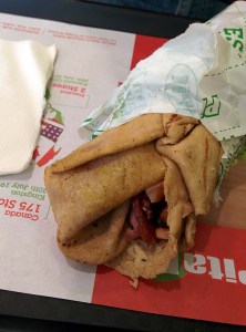 The chicken club pita.