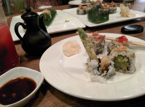 Sushi at Town Hall: the signature sushi, in vegetarian and non-veg versions.