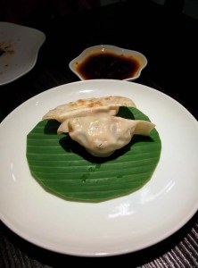 Chicken Shanghai dumpling: good stuffing, not-great skin.