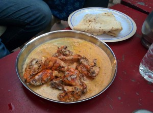 An unusual dish of chicken with yoghurt and butter, at Kit Care Kabab Corner.
