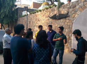 The walk begins: Asif introduces Nizamuddin Basti.