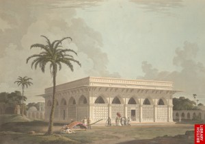 The Daniells' painting of Chaunsath Khamba, from 1801 (picture courtesy: The British Library).