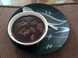 Dessert: wild red rice kheer.