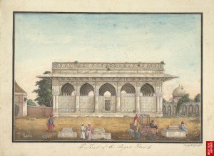 Chaunsath Khamba, depicted in Thomas Metcalfe's album, 1820. (Picture courtesy: The British Library).