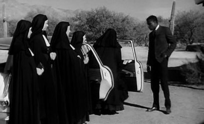 Homer takes the nuns to church