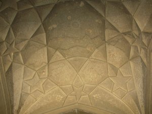 A view of part of the interior of Rahim's Tomb: this is incised plaster.