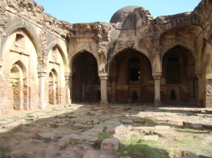 At Begumpuri Masjid, looking towards the zenana masjid.