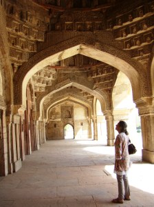 Inside the Bada Gumbad Mosque.