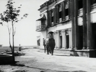 A dilapidated palace