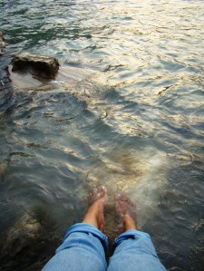 With my feet in the Ganga.