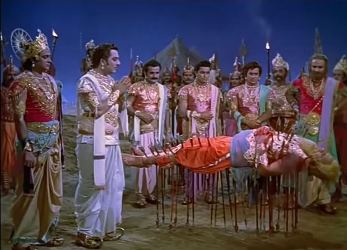 Bheeshm on his bed of arrows