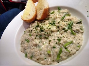 Two cheese and asparagus risotto.