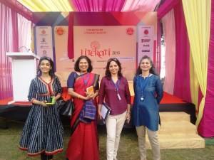 Before the Whodunit session: Jane, Me, Puneet (who moderated my first session), and Aradhika.