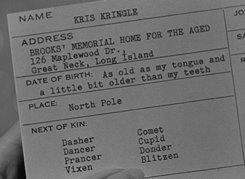 Kris Kringle's employee card