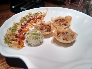 Nolen gud baklava with tender coconut granita.
