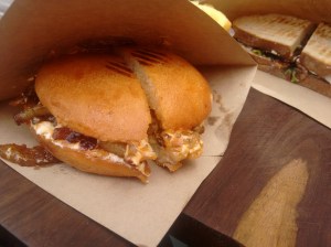 The Texas Massacre: lots of juicy pulled pork, with cream cheese.