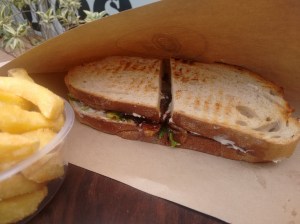 The Morning After: bacon, rocket leaves, and other goodies.