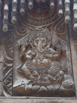 A carved Ganesh at the temple.