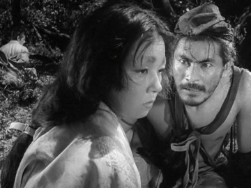 Toshiro Mifune and Machiko Kyo in Rashomon